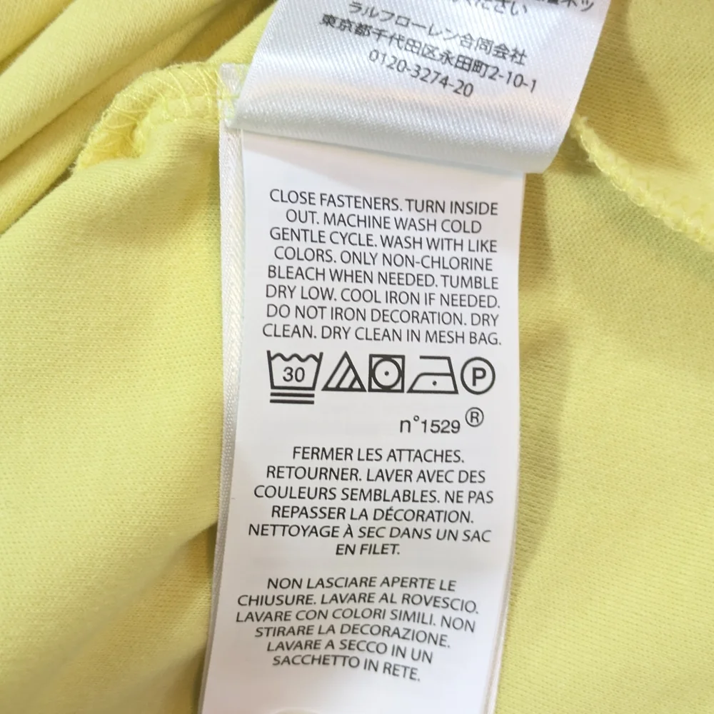 Polo Ralph Lauren Mens Short Sleeve Polo‎ Shirt Yellow Cotton Custom Slim Fit XL